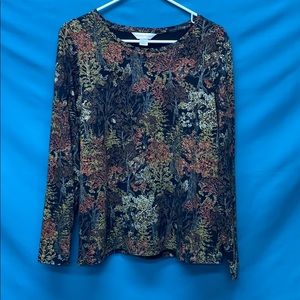 Christopher & Banks Long Sleeve Print Tee Shirt